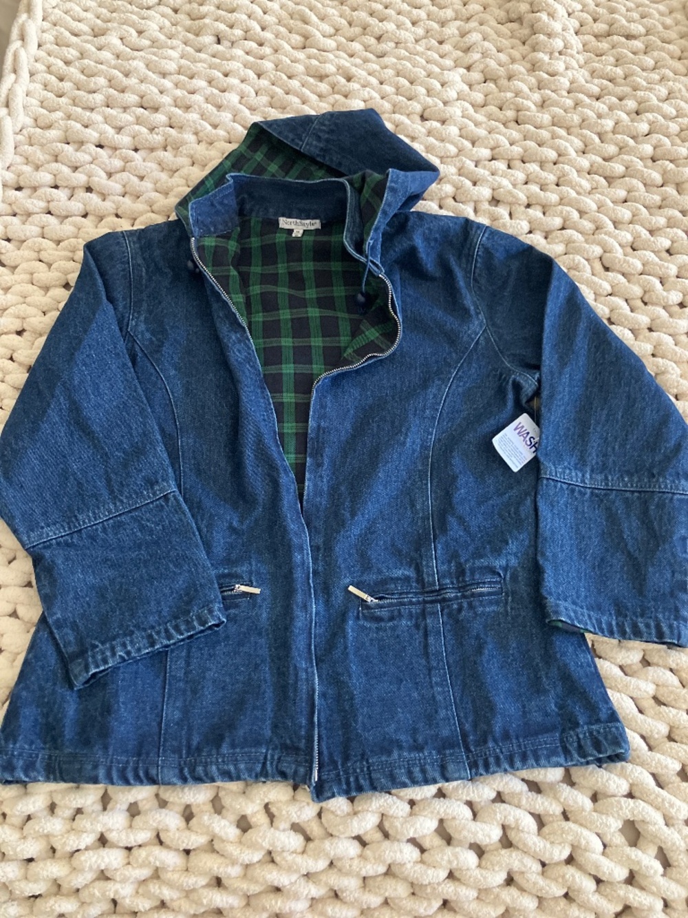 North Style Denim Jacket with Removable Hood